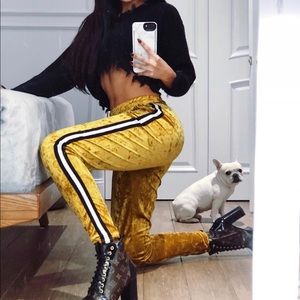 Mustard velvet pants